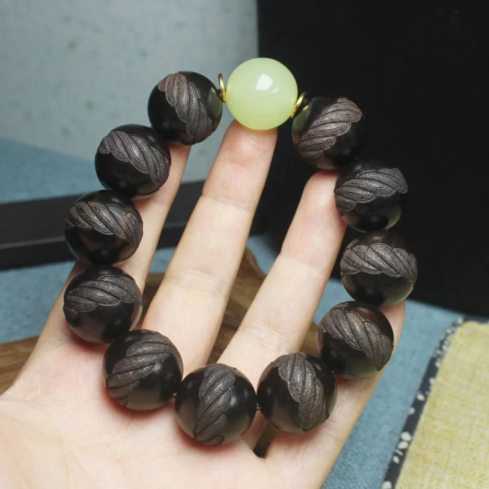 men Ebony Luminous Beads Bracelet - Picture 1 of 3